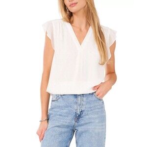 Vince Camuto Women's Embellished V-Neck Cap Sleeve Top Blouse Heavenly Pink M